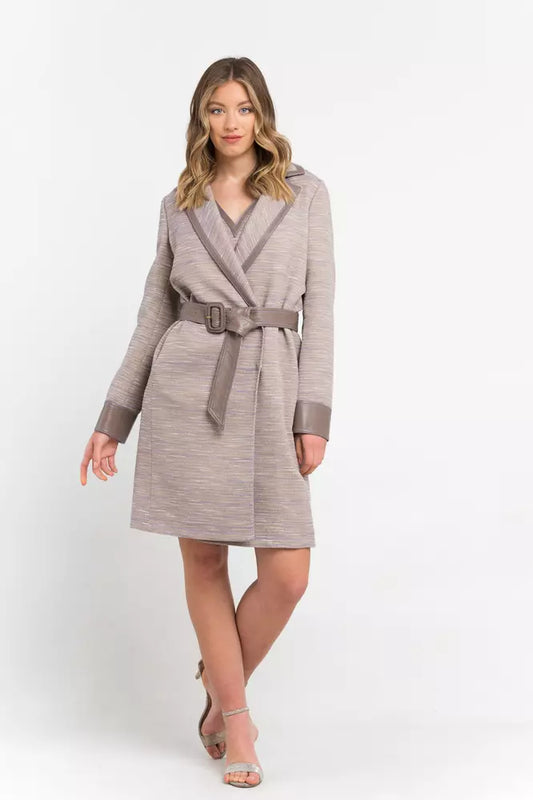  - Beige Cotton Women Coat