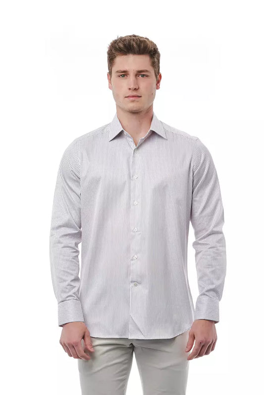  - White Cotton Men Shirt