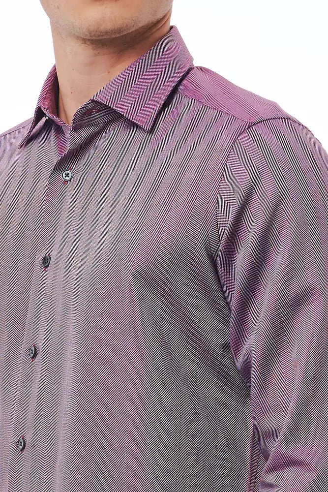  - Burgundy Cotton Men Shirt