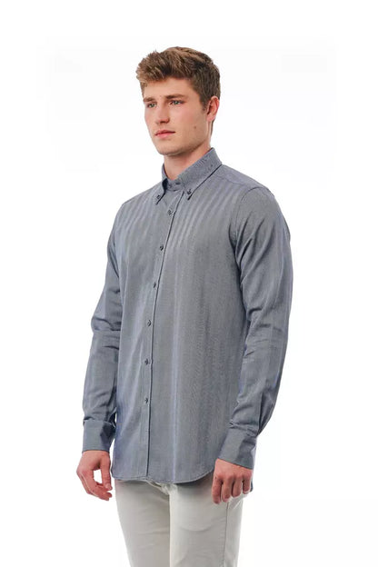  - Blue Cotton Men Shirt