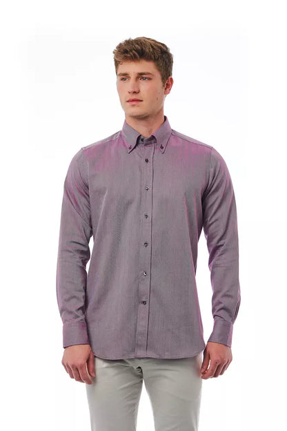  - Burgundy Cotton Men Shirt