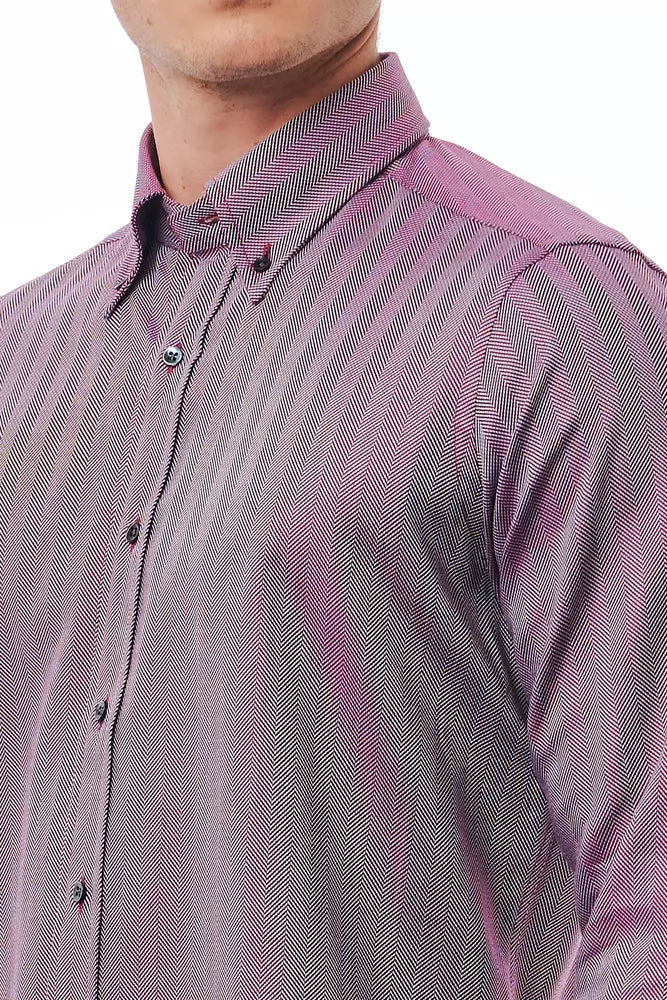  - Burgundy Cotton Men Shirt