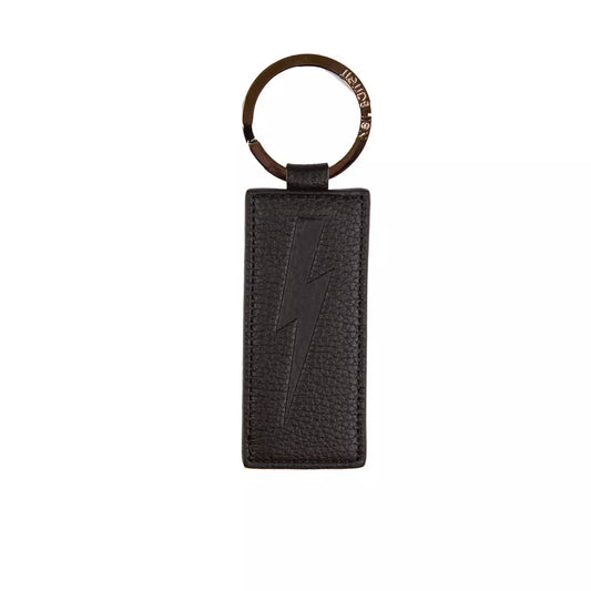  - Black Leather Men Keychain