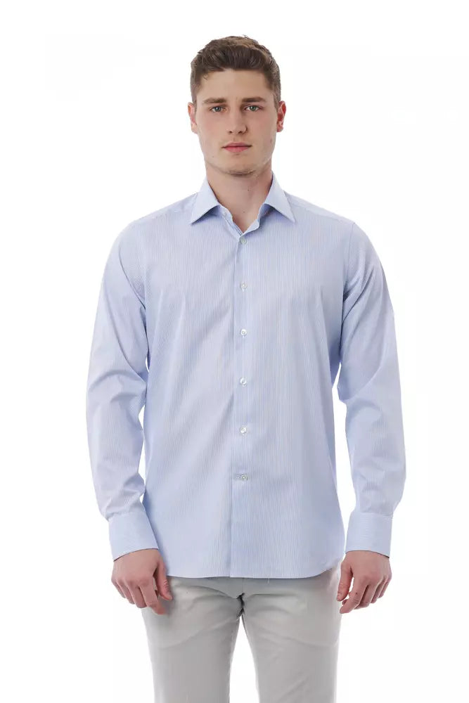  - Light Blue Cotton Men Shirt