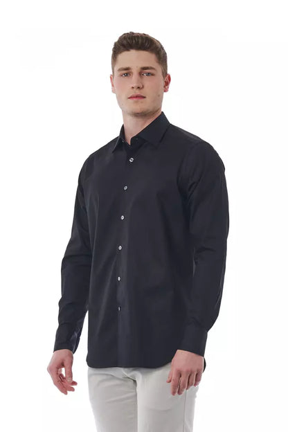  - Black Cotton Men Shirt