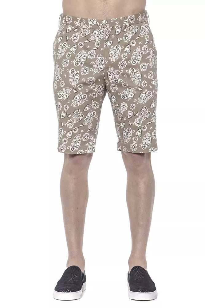  - Beige Cotton Men Short