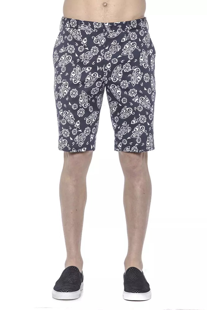  - Blue Cotton Mens Bermuda Short