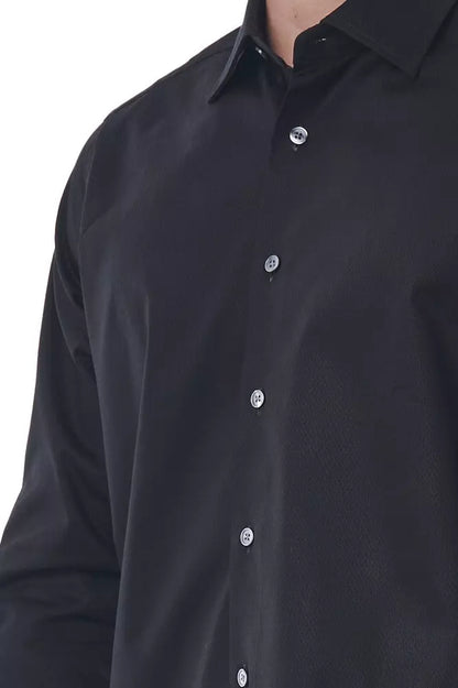  - Black Cotton Men Shirt