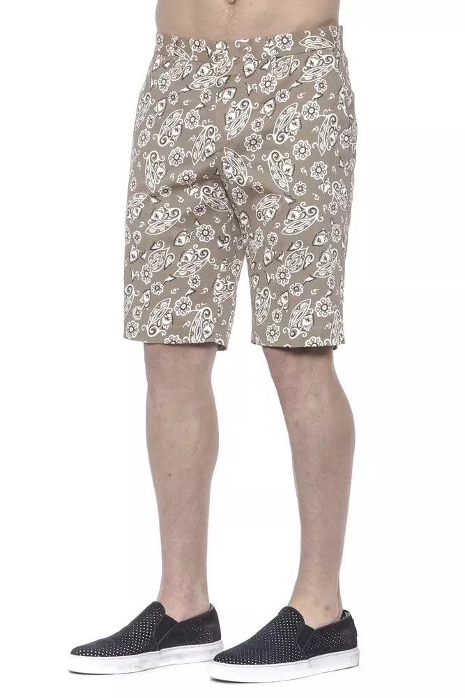  - Beige Cotton Men Short