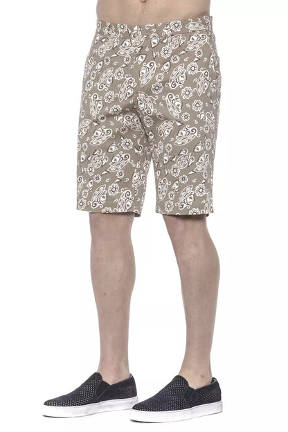  - Beige Cotton Men Short