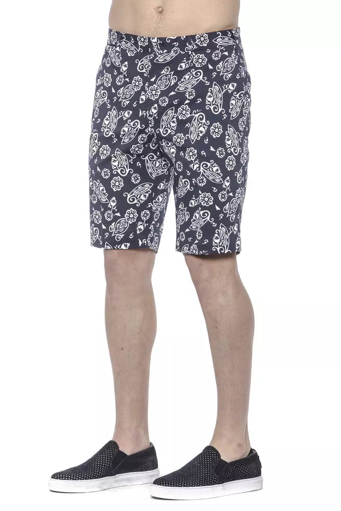  - Blue Cotton Mens Bermuda Short