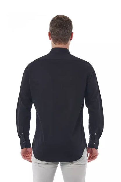  - Black Cotton Men Shirt