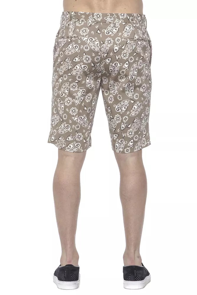  - Beige Cotton Men Short