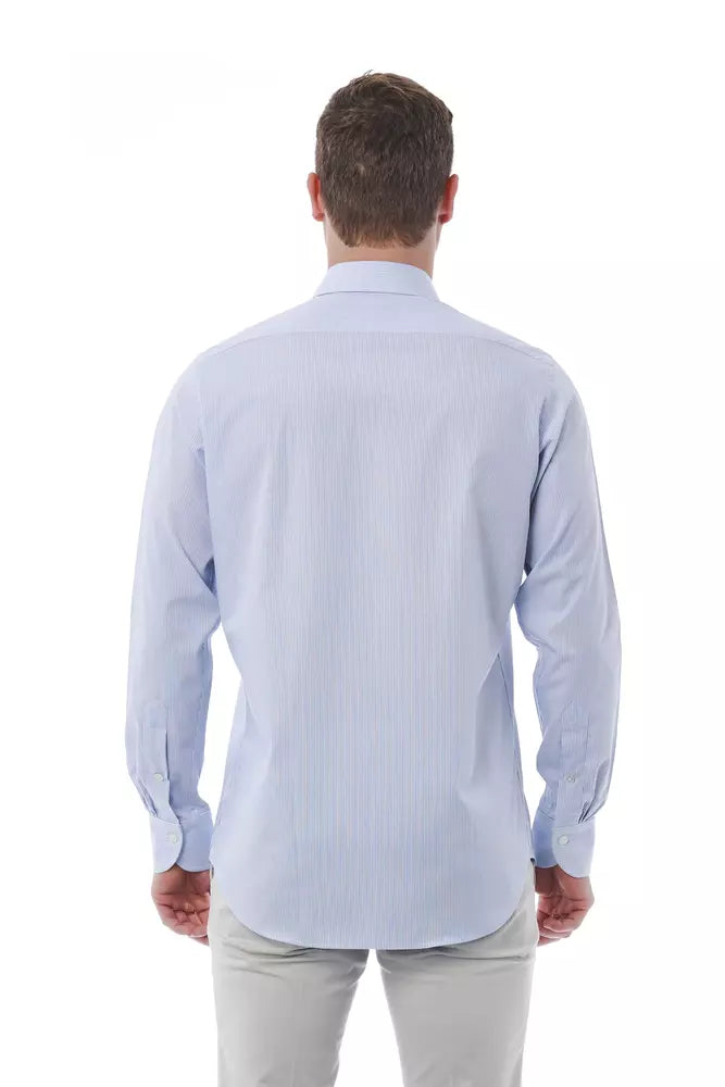  - Light Blue Cotton Men Shirt