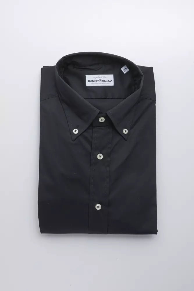  - Black Cotton Men Shirt