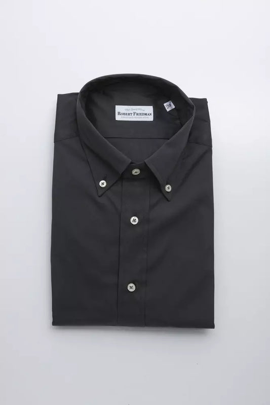  - Gray Cotton Men Shirt