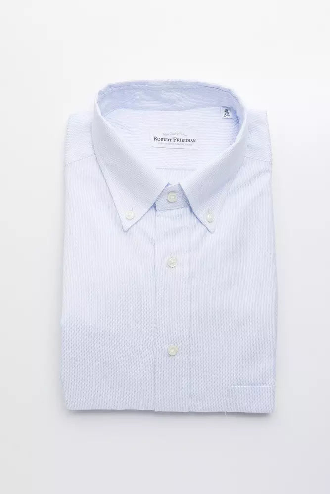  - Light Blue Cotton Men Shirt