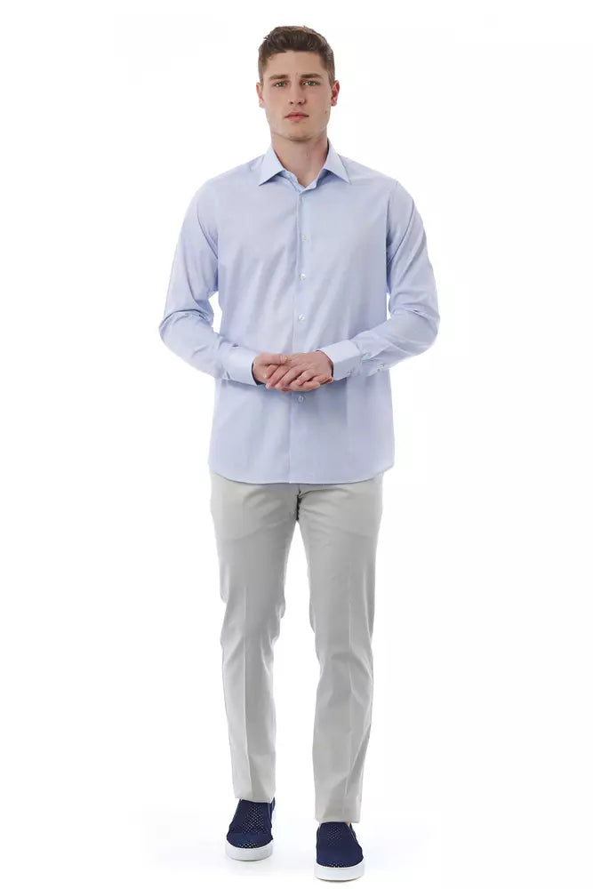  - Light Blue Cotton Men Shirt