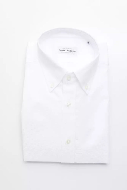 - White Cotton Men Shirt