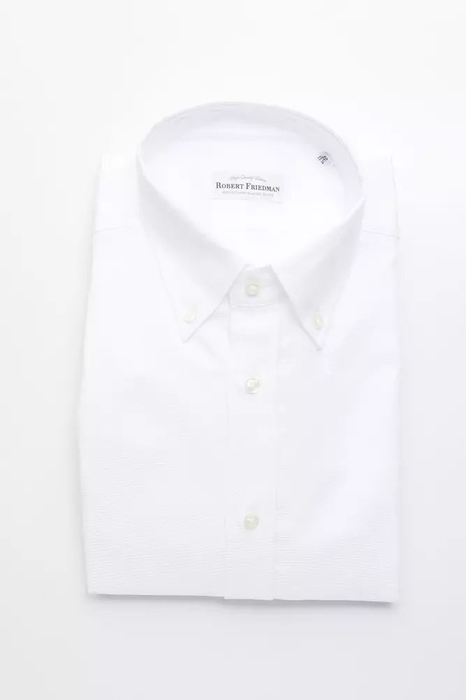  - White Cotton Men Shirt