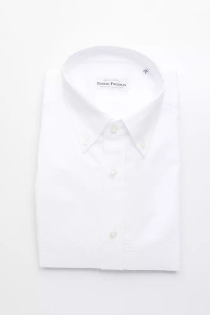  - White Cotton Men Shirt