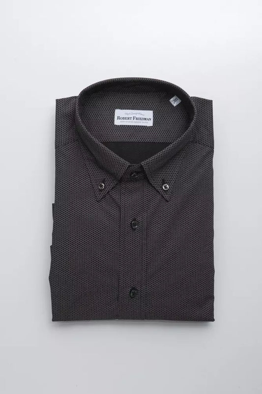  - Black Cotton Men Shirt