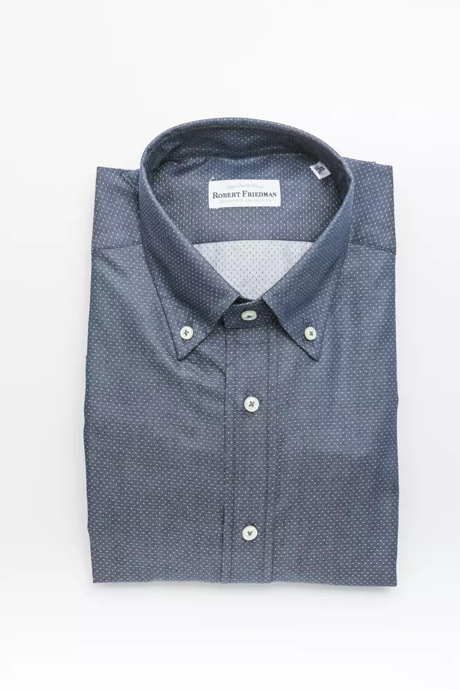  - Blue Cotton Men Shirt