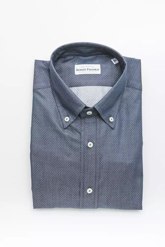  - Blue Cotton Men Shirt