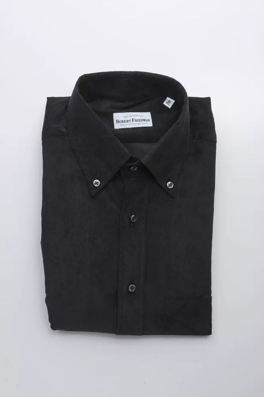  - Black Cotton Men Shirt