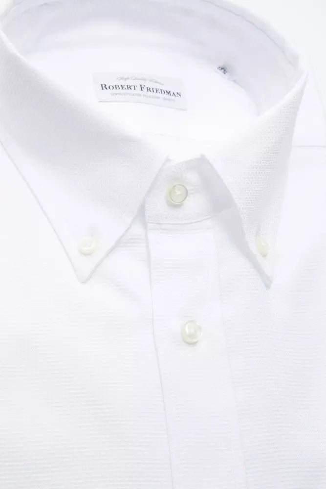  - White Cotton Men Shirt