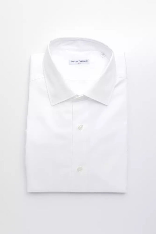  - White Cotton Men Shirt