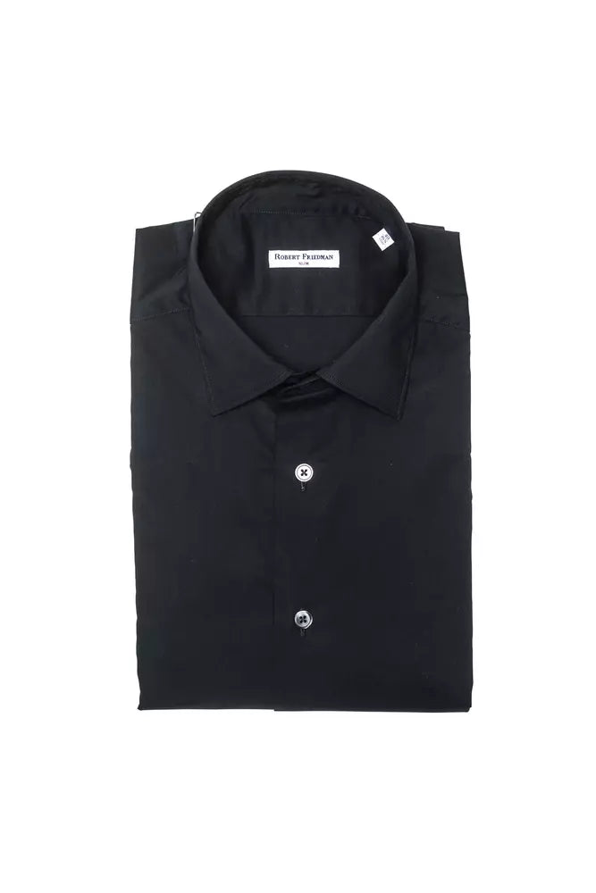  - Black Cotton Men Shirt