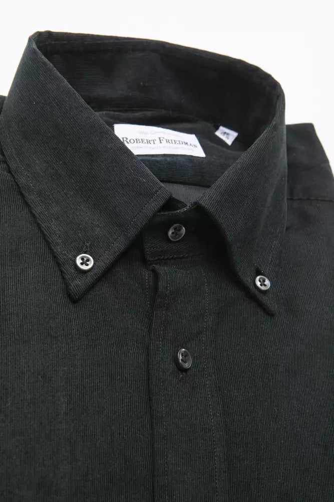  - Black Cotton Men Shirt
