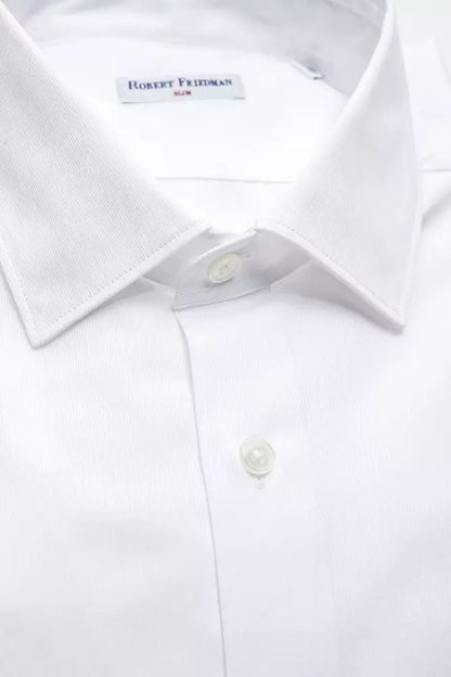  - White Cotton Men Shirt