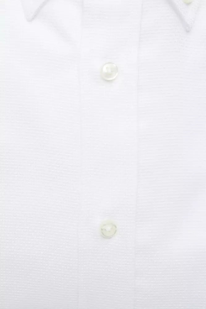  - White Cotton Men Shirt