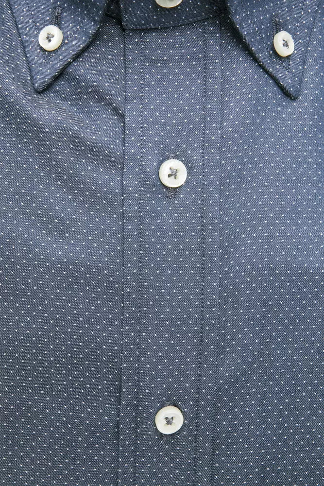  - Blue Cotton Men Shirt