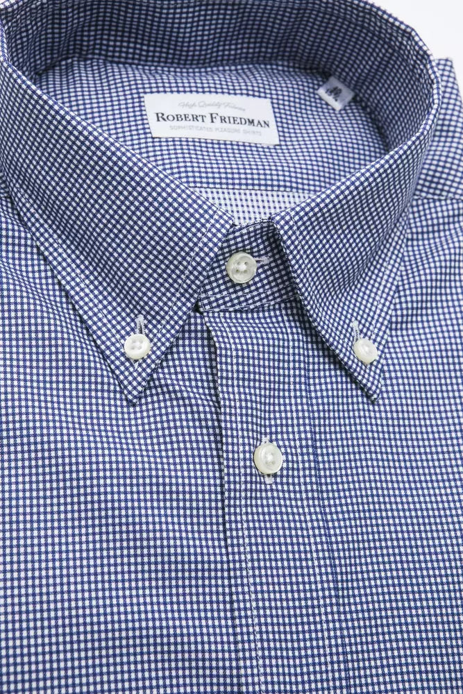  - Blue Cotton Men Shirt