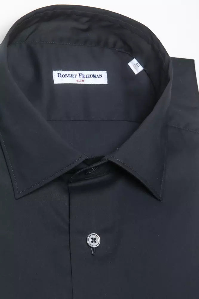  - Black Cotton Men Shirt