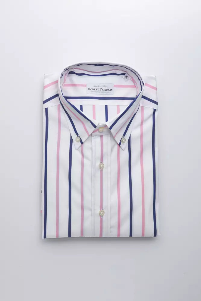  - White Cotton Men Shirt