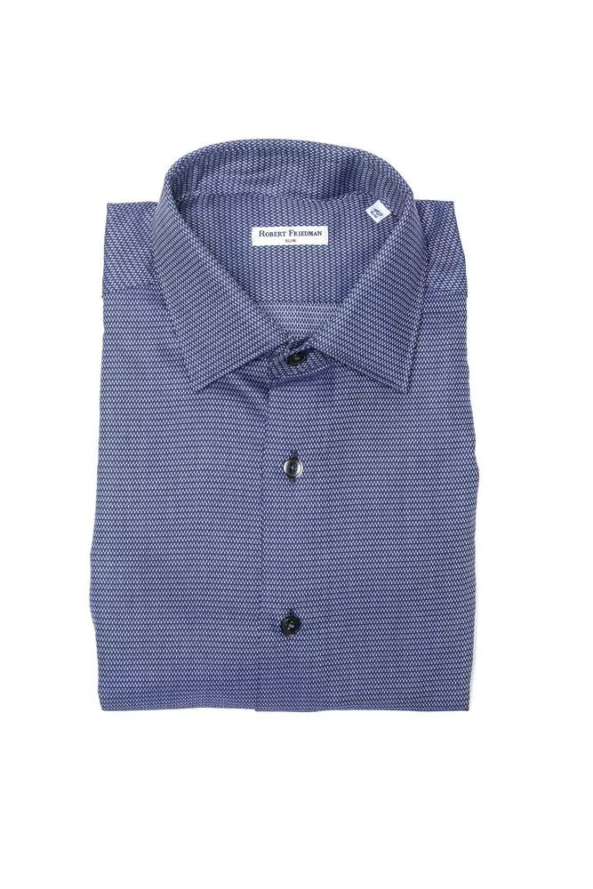  - Blue Cotton Men Shirt