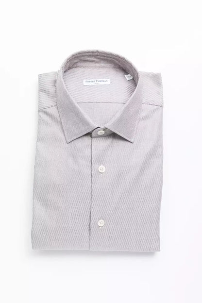  - Beige Cotton Men Shirt