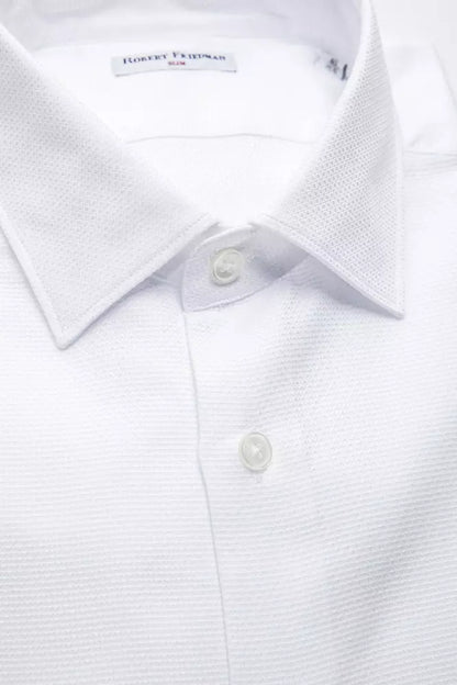  - White Cotton Men Shirt