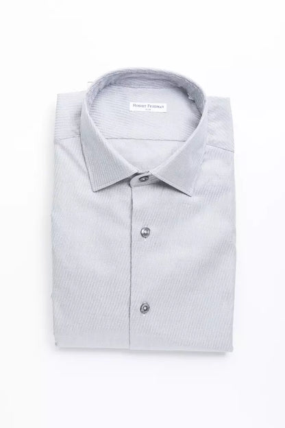  - Beige Cotton Men Shirt