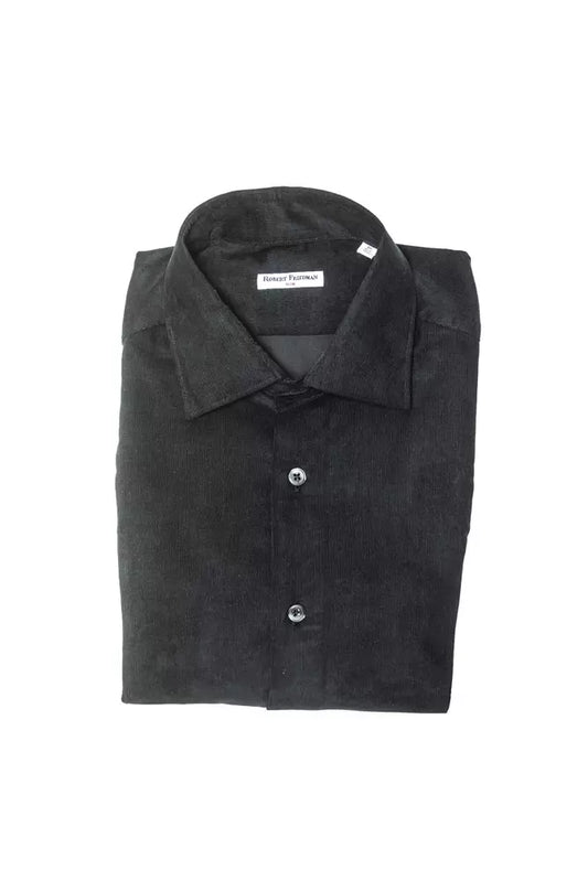  - Black Cotton Men Shirt