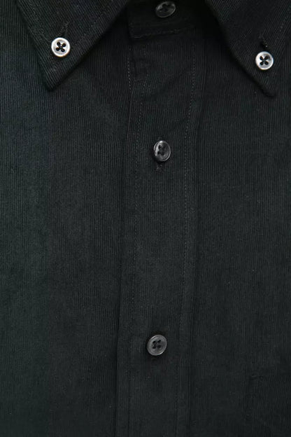  - Black Cotton Men Shirt