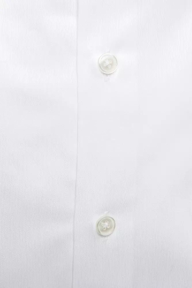  - White Cotton Men Shirt