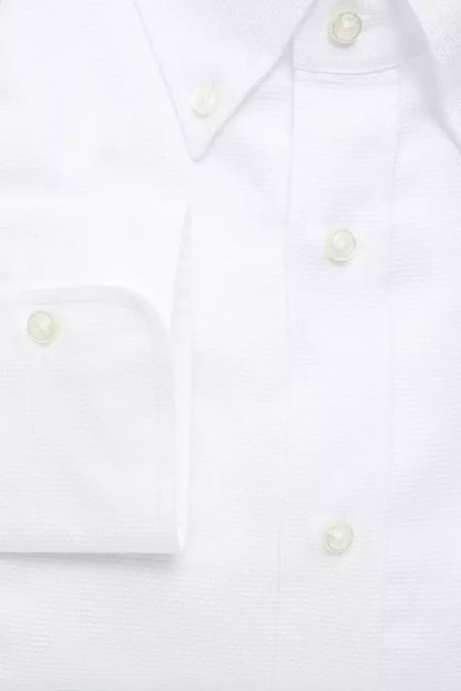  - White Cotton Men Shirt