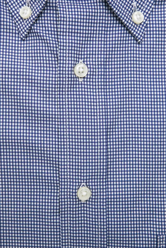  - Blue Cotton Men Shirt