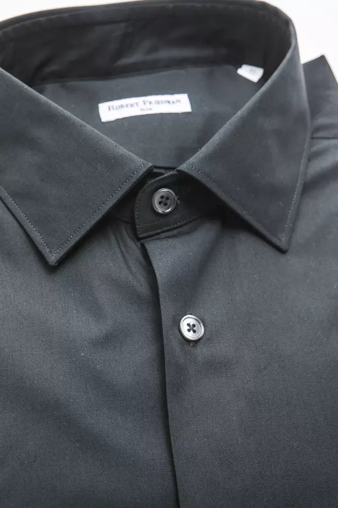  - Black Cotton Men Shirt