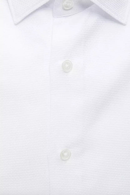  - White Cotton Men Shirt